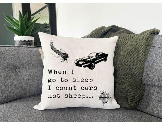 Car Themed Bedroom, Boys Car Cushion, Car Bedroom, Car Pillow, Car Bedding, Count Cars Not Sheep, Car Bed, Car Quote