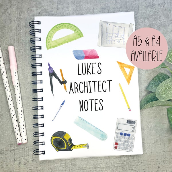 Personalised Architect Notebook, Gift For Architect, Architect Present, Book For Architect, Architect Notepad, Qualified Architect, Trainee