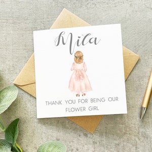 Flower Girl Thank You Card, Thank You for Being Our Flower Girl, Flower ...