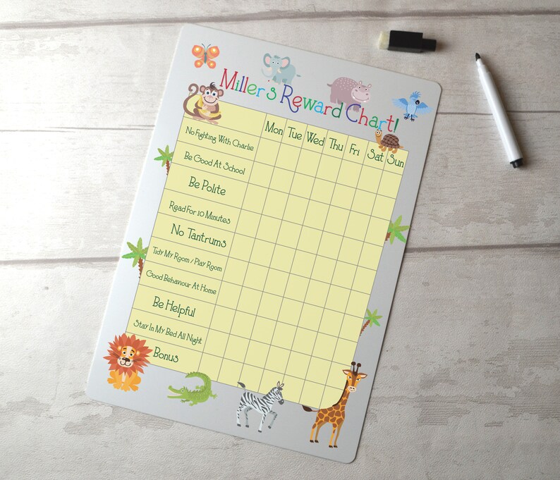 Personalised Dry Wipe Reward Chart Behaviour Chart Etsy UK