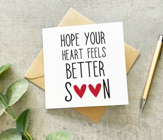 Heart Surgery Card, Heart Attack Card, Get Well Soon Card, Get Better Soon, Heart Bypass Card,