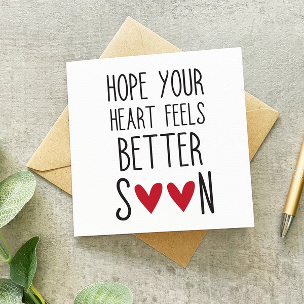 Heart Surgery Card, Heart Attack Card, Get Well Soon Card, Get Better Soon, Heart Bypass Card,