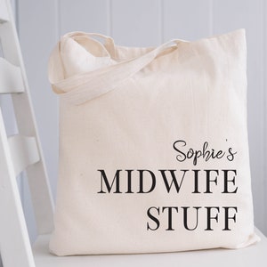 Personalised Midwife Gift, Useful Midwife Present, Midwife Stuff Tote Bag, Thank You Midwife, Midwife Tote Bag, Personalised Midwife Bag