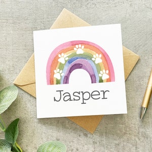Rainbow Bridge, Carte de sympathie pour la perte d’animaux de compagnie, Carte de sympathie pour les chiens, Carte de sympathie pour les chats, Carte de deuil pour chiens, Carte de deuil pour animaux de compagnie, Carte de perte de chat,