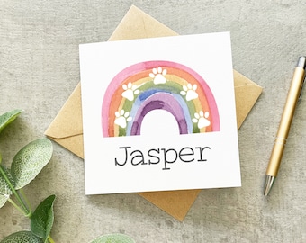 Rainbow Bridge, Pet Loss Sympathy Card, Dog Sympathy Card, Cat Sympathy Card, Dog Bereavement Card, Pet Bereavement Card, Cat Loss Card,