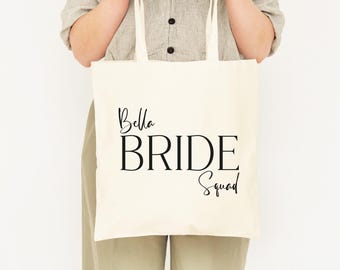 Personalised Bride Squad Tote Bag, Hen Do Bag, Hen Weekend, Bridesmaid Bag, Wedding Day Bag, Essentials Bag, Bridesmaid Gifts, Maid Of Honor