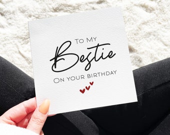 Bestie Birthday, Best Friend Card, Best Friend Birthday Card, To My Bestie, Friend Birthday Card, Birthday Card For Friend, For Her