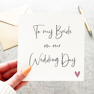 À ma mariée le jour de notre mariage carte, à ma carte de mariée, carte pour la mariée le jour du mariage, cadeau de la mariée, cadeau pour la mariée le jour du mariage