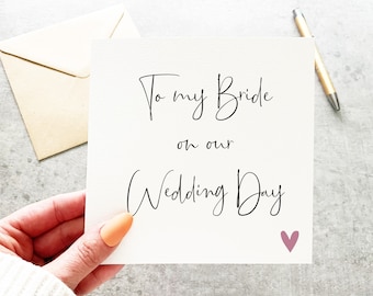 To My Bride On Our Wedding Day Card, To My Bride Card, Card For Bride On Wedding Day, Bride Gift, Gift For Bride On Wedding Day