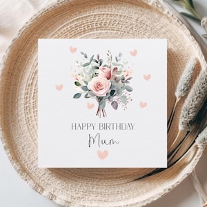 Carte d'anniversaire de maman, bouquet de fleurs pour maman, carte de roses, cadeau d'anniversaire pour maman, carte très spéciale pour maman, carte meilleure maman, anniversaire de maman