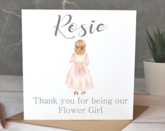 Flower Girl Thank You Card - Etsy UK