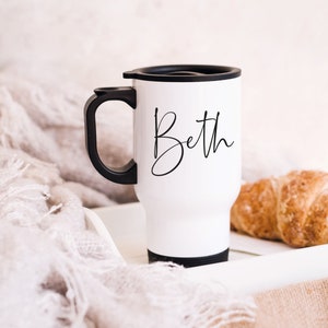 Personalised Travel Mug, Custom Mug, Name Insulated Travel Mug, Travel Mug With Name, Personalised Coffee Cup, Travel Mug For Her