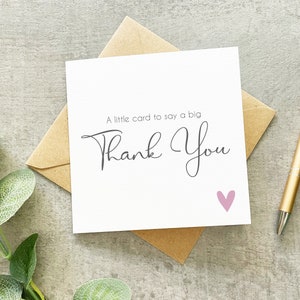 Big Thank You Card, Little Card To Say Big Thanks, Thank You Gift, Generic Thank You Card, Grey and White Thank You Card, Plain Thank You