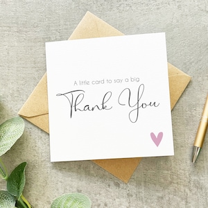 Big Thank You Card, Little Card To Say Big Thanks, Thank You Gift, Generic Thank You Card, Grey and White Thank You Card, Plain Thank You