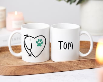 Personalised Vet Mug, Vet Thank You Gift, Present For Vet, Animal Lover, Vet Student Gift, Trainee Vet, Qualified Vet, Vet Present,