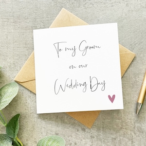 À mon marié sur notre carte de jour de mariage, à ma carte de marié, carte pour le marié le jour du mariage, cadeau du marié, cadeau pour le mari le jour du mariage