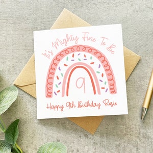 Carte du 9e anniversaire, C’est très bien d’avoir 9 ans, Carte d’anniversaire des filles, 9e anniversaire, Fille d’anniversaire, Carte d’anniversaire arc-en-ciel