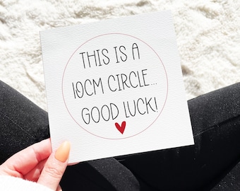 Funny Baby Shower Card, Baby Shower Card, 10cm Circle, Good Luck Baby Shower, New Baby Card, Baby Shower Gift, Unisex Baby Shower, Girl, Boy