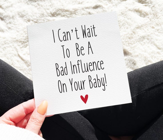 Funny Baby Shower Card, Baby Shower Card, Bad Influence, New Baby Card, Baby Shower Gift, Unisex Baby Shower, Sarcastic Baby Shower Card