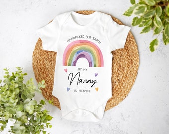 Handpicked For Earth, Rainbow Baby Vest, Handpicked By My Nanny In Heaven, New Baby Gift, Rainbow Baby Vest