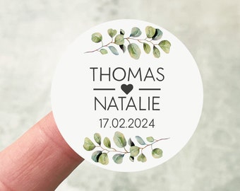 Personalised Wedding Stickers, Eucalyptus Wedding Stickers, Engagement Party Stickers, Confetti Stickers, Rustic Wedding, Wedding Favour