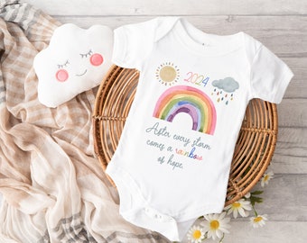 Gilet bébé arc-en-ciel d’espoir, après chaque tempête, gilet bébé né en 2023, nouveau cadeau bébé, gilet bébé arc-en-ciel, gilet bébé garçon, cadeau bébé arc-en-ciel