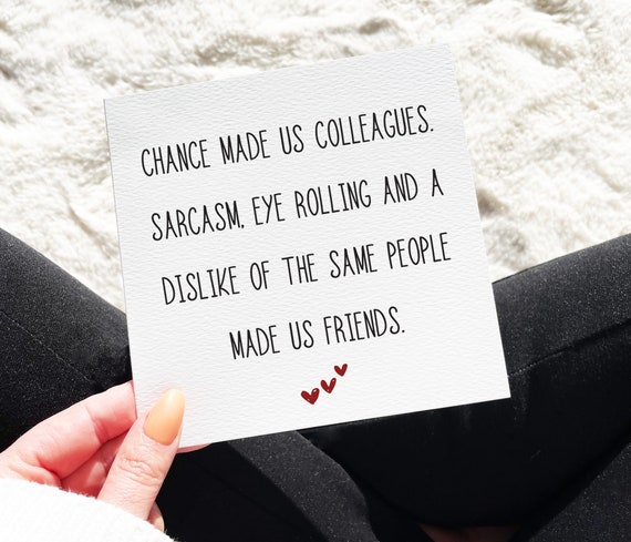 Funny Card For Work Wife, Funny Birthday Card For Colleague, Chance Made Us Colleagues, Work Bestie Card,  Leaving Work Card Colleague