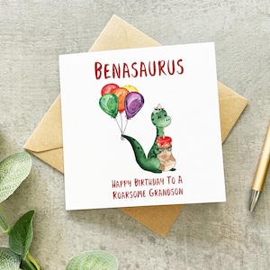 Carte d'anniversaire rugissante, carte d'anniversaire de dinosaure, carte d'anniversaire de petit-fils, carte de dinosaure de petit-fils, anniversaire de fils, anniversaire de neveu, carte de T-Rex,