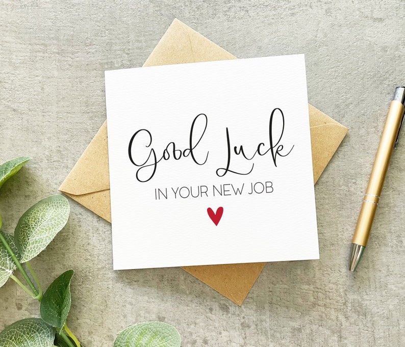 Good Luck in Your New Job Card New Job Card Leaving Work Etsy UK