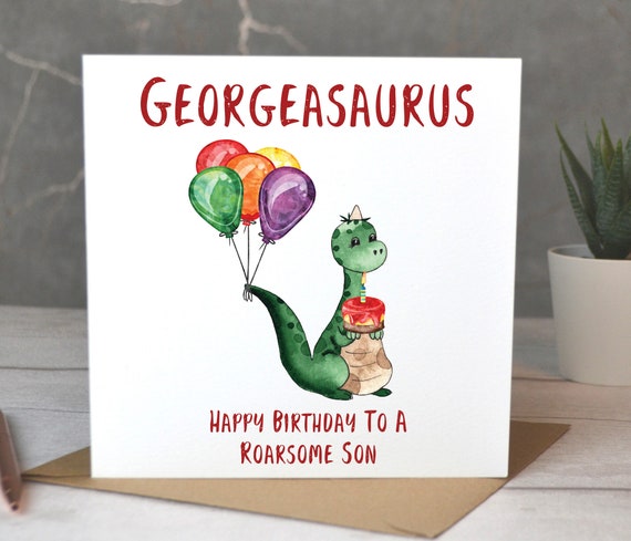 Roarsome Birthday Card Dinosaur Birthday Card Grandson - Portugal