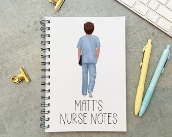 Personalised Male Nurse Notebook, Male Nurse Gift, Congratulations Nurse, Male Nurse, Masculine Nurse Gift, Male Nurse Graduation,