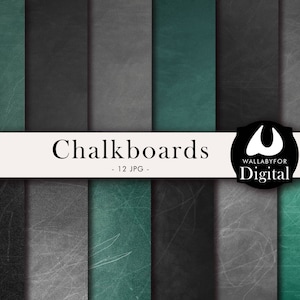 Chalkboard digital papers Black, gray and green chalkboard Blackboard Chalkboard backgrounds Chalkboard texture Schoolboard Instant download
