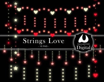 Clip arte fata luce romantico San Valentino stringhe clipart clipart amore String luci decorazioni di San Valentino clipart San Valentino fata