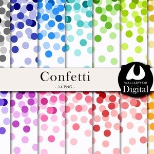 Confetti digital paper Confetti clipart Confetti PNG & JPG Colorful confetti Confetti backgrounds for scrapbooking Instant download