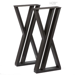 H 28 inch, Double Z Shaped Table Legs, 1 Pair, #SS1130