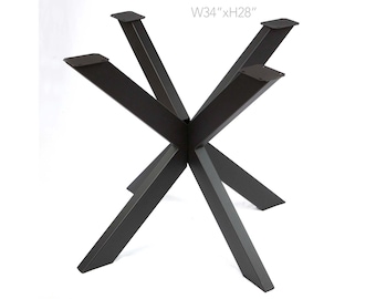 W34" x H28", Round Dining Table Legs, Starburst Spider Shaped, #ST2611