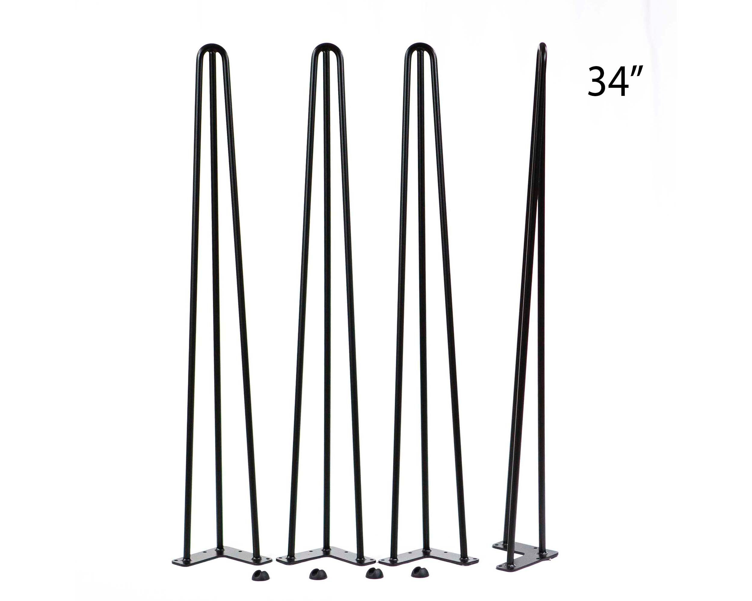 34 Inch Heavy Duty 3 rod Hairpin Legs 34 Tall Black Powder