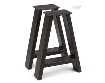H 16 inch, A-Frame Metal Bench Table Legs, 1 Pair #W5044E