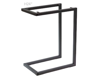 H 61 cm, base de table de bout, forme de C, # SS003