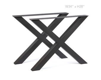 H28" x W34" Extra Wide X-Shaped Dining Table Legs, 1 Pair, #SS019