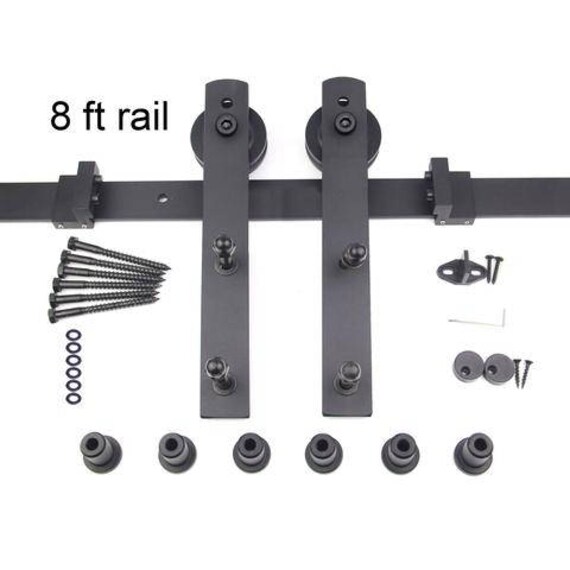 8 Ft Hk008 Sliding Barn Door Hardware Kit Straight Hangers Etsy