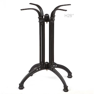 May include: Black metal table base with a tripod design and a height of 28 inches.  H28"