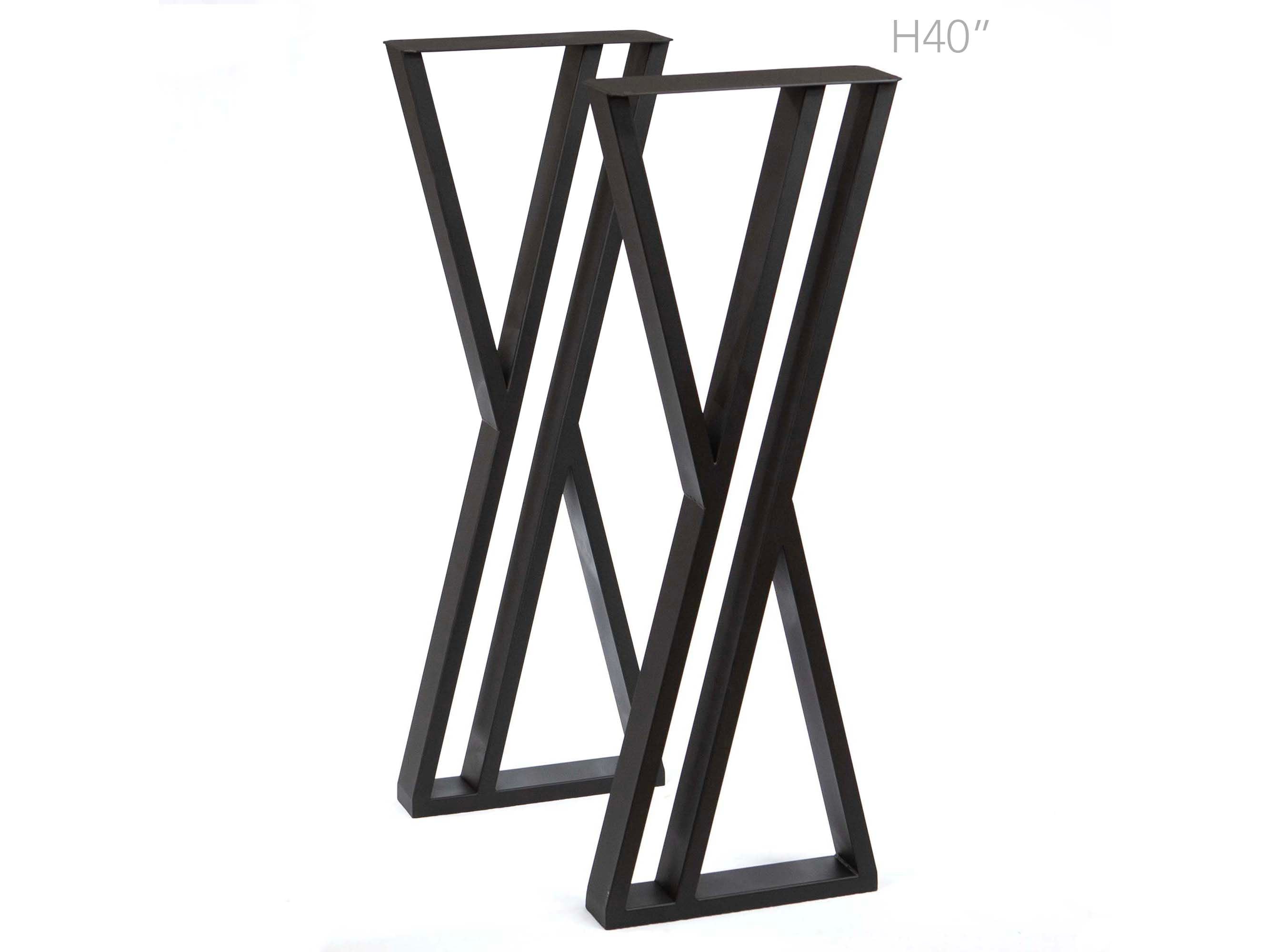 H 40 inch, Double Z Shaped Bar Height Table Legs, 1 Pair, #SS1180