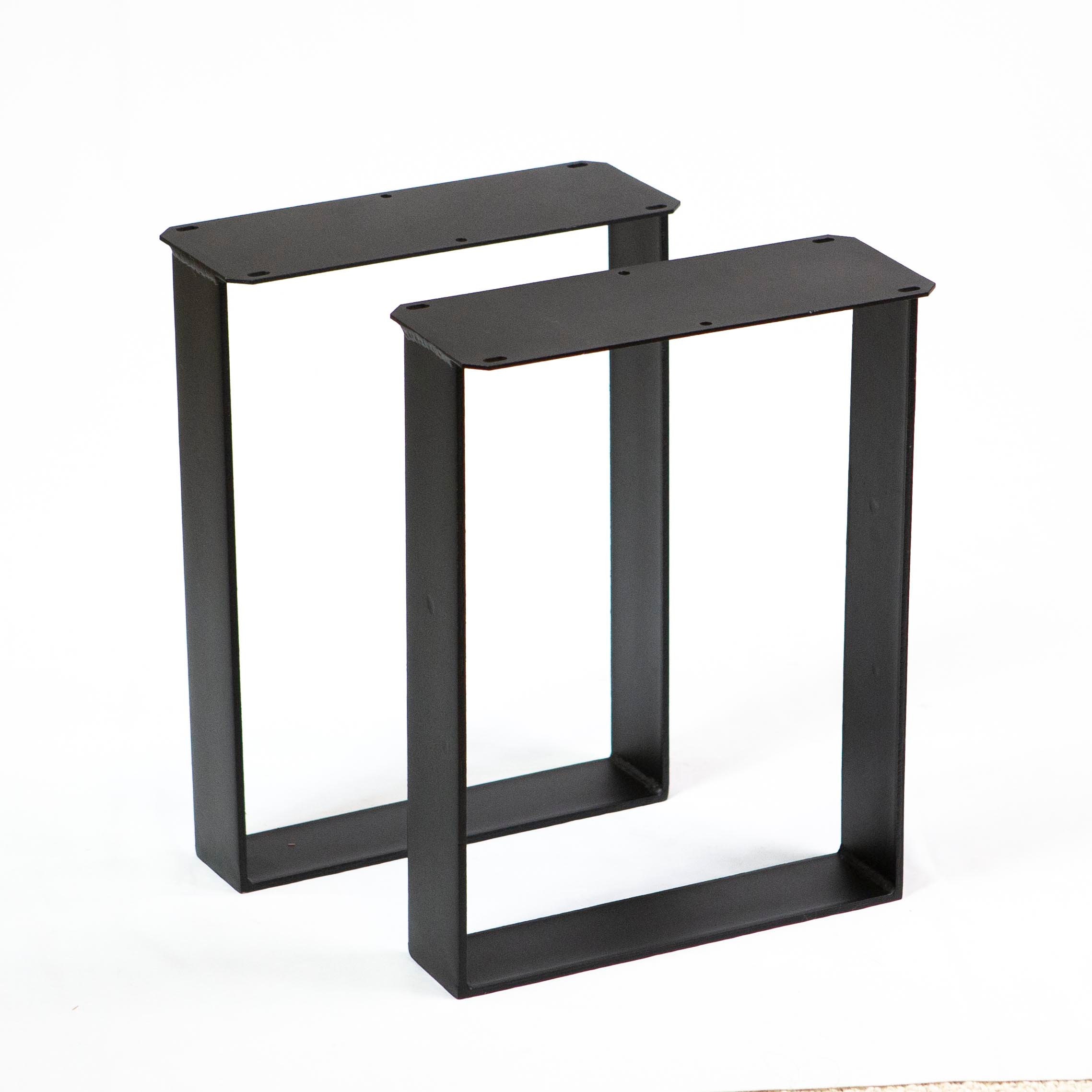 Flat Iron Bench U Legs narrow coffee table Black Powder Etsy