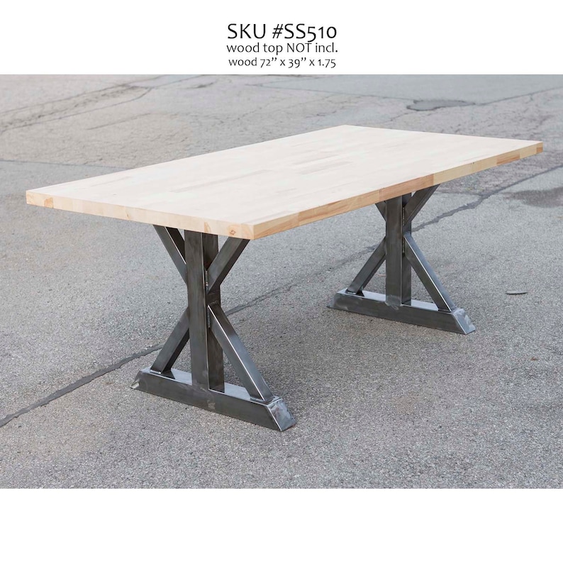SS510 Trestle Dining Table Legs Black Powder Coated 1 Pair Etsy