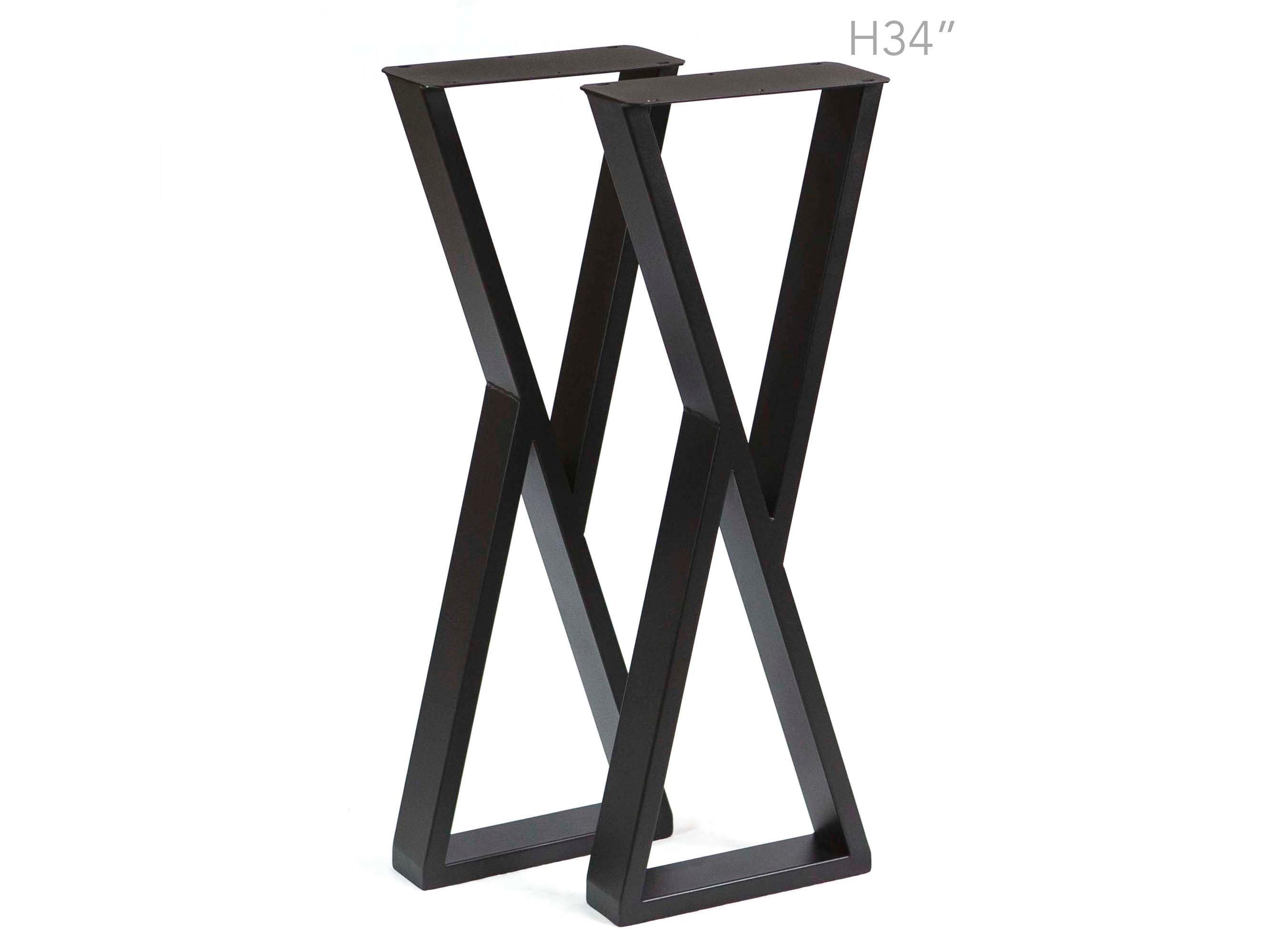 RUSTY DESIGN Z-Shape Bench Base / Narrow Coffee Table Legs - 1 Pair (12" Wide X 16" Tall) - View #7