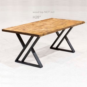 H 28 inch, Dining Table Legs, Double Z Shape, 1 Pair, #SS1110