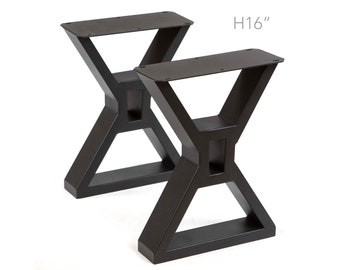 H 16 inch, Bench Legs, Farmhouse X-Shaped, 1 Pair, #SS700