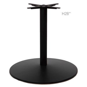 May include: Black metal table base with a round base and a central column supporting a four-pronged top. The height is 71 cm.