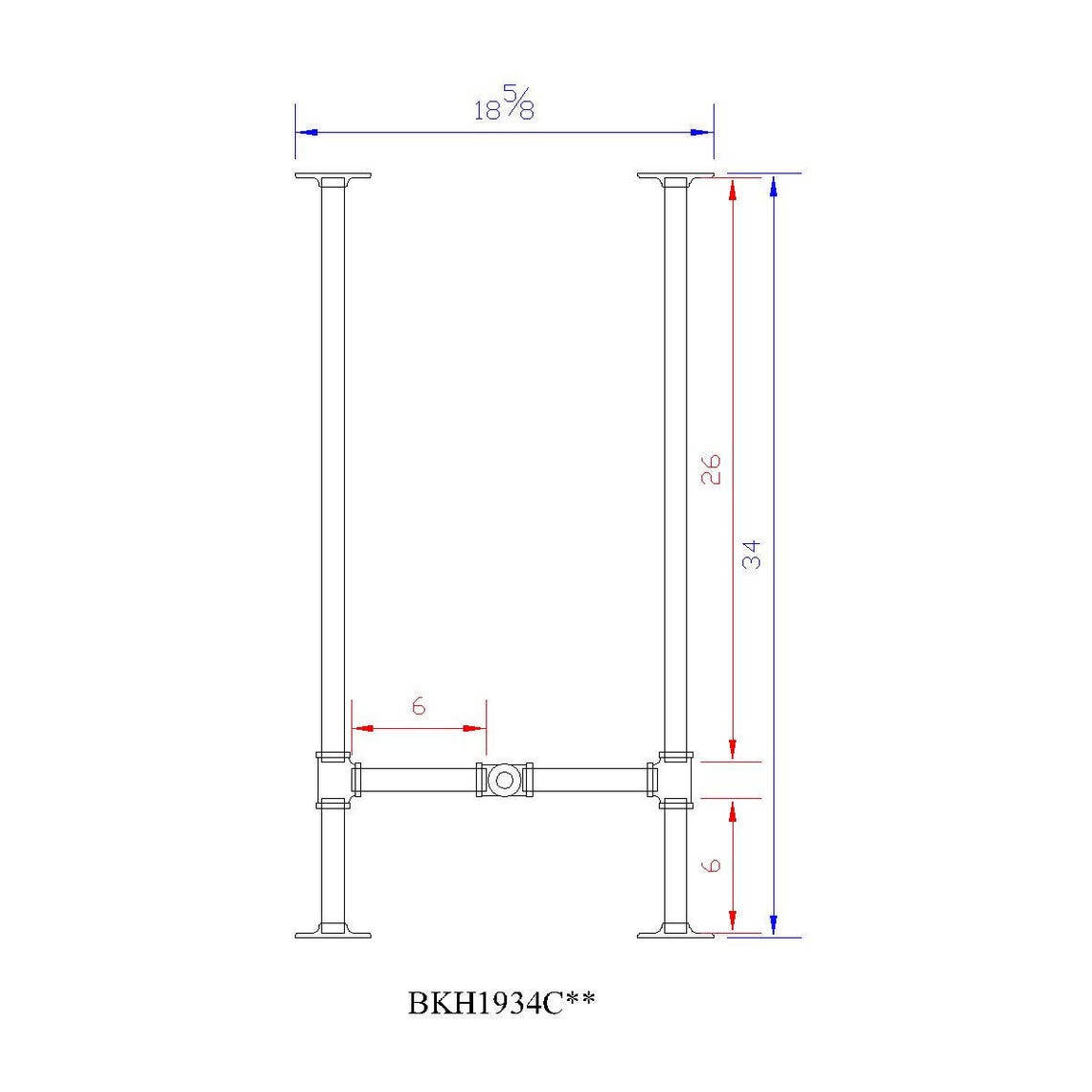 H34 BKH1934C Pipe Legs KIT With Cross Bar for Etsy
